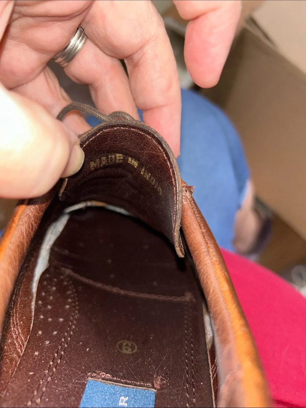 Sven Men's Brown Leather Cap-Toe Derby Oxfords